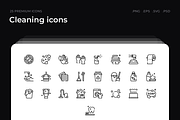 Cleaning icons, an Outline Icon by Wencory (Thumbnail 1 of 2)