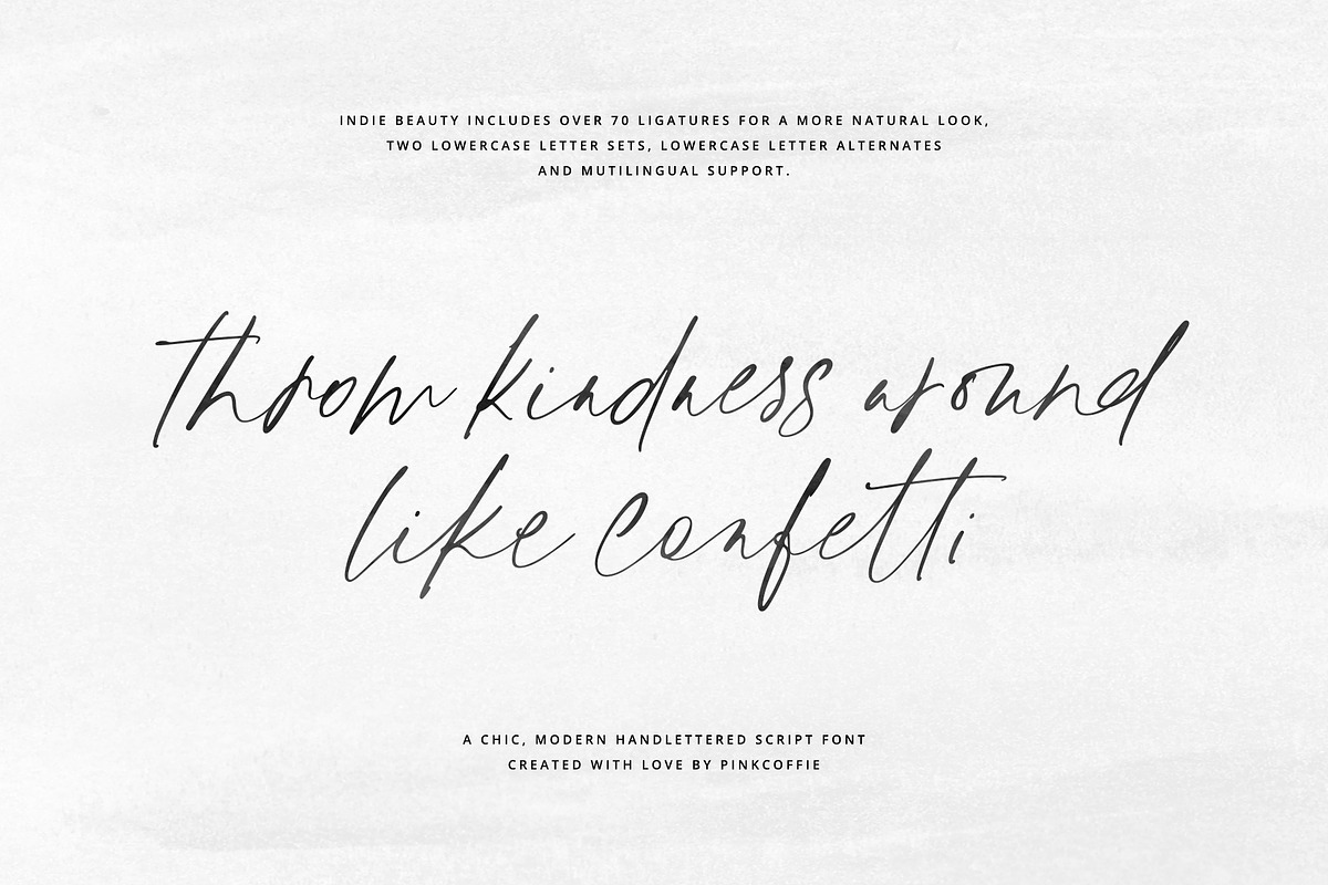 Indie Beauty Chic Handlettered Font, a Script Font by Pink Coffie (Photo 13 of 30)