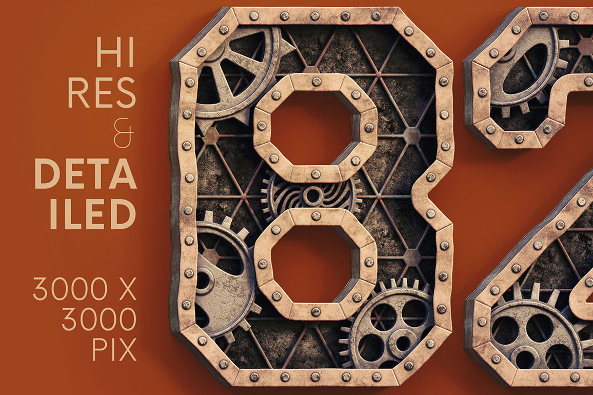 Steampunk Machine - 3D Lettering, a Graphic by MIIM (Photo 2 of 8)