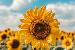 Summer sunflower on the field, a Nature Photo by MistyDay