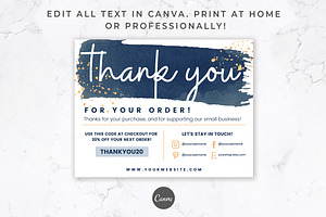 Thank You Order Card For Canva