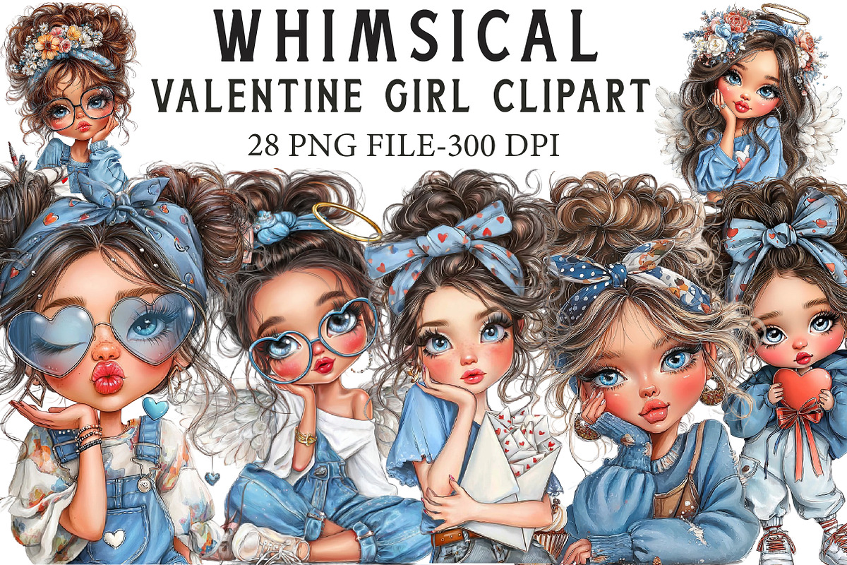 Whimsical Valentine Girl Clipart, an Icon by Libby Wishes (Photo 1 of 7)