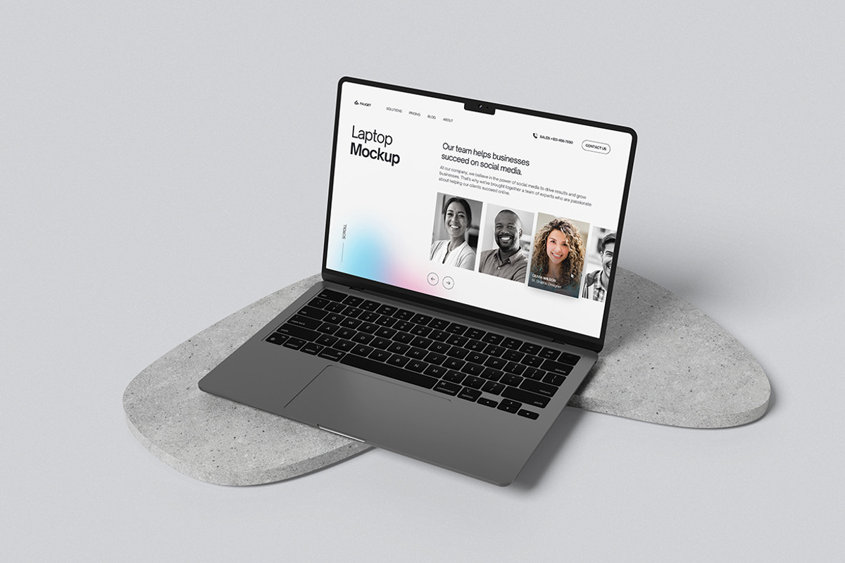 High Quality Laptop Mockup, a Wearable Device Mockup by swsi-studio (Photo 4 of 5)