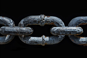 Iron chain on black background, an Abstract Photo by AlyaAnd