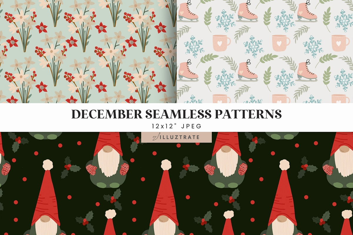 Festive Christmas Pattern Pack, a Pattern Graphic by illuztrate (Photo 2 of 5)