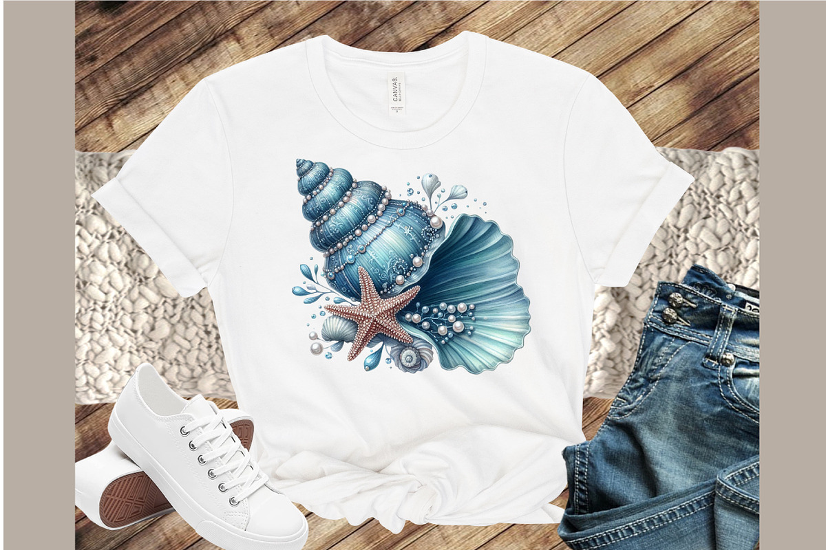 Watercolor Blue Summer Beach Clipart, an Illustration by Sublimation Artist (Photo 4 of 6)