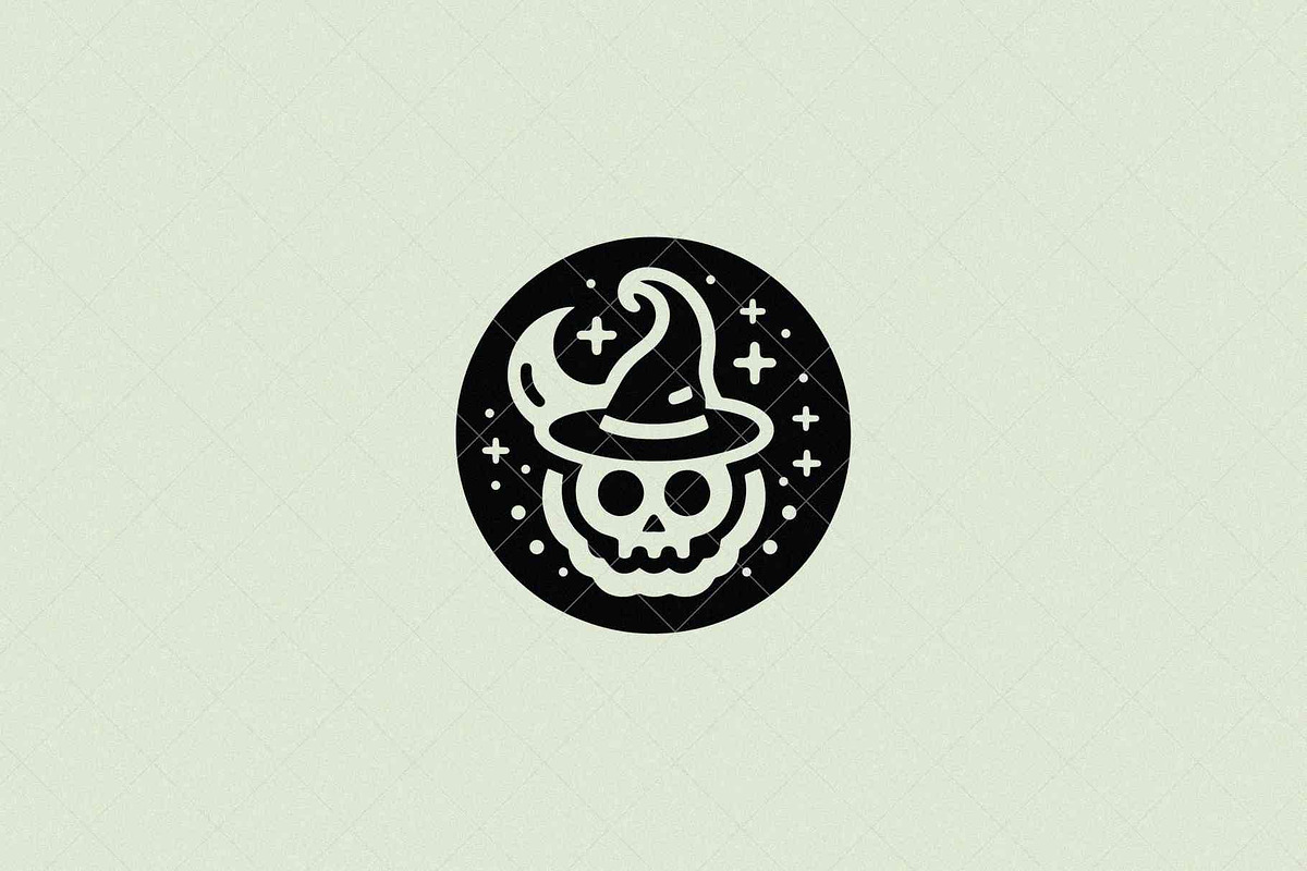 Skull Witch Emblem, a Seasonal Illustration by Vectorium Studio (Photo 3 of 3)