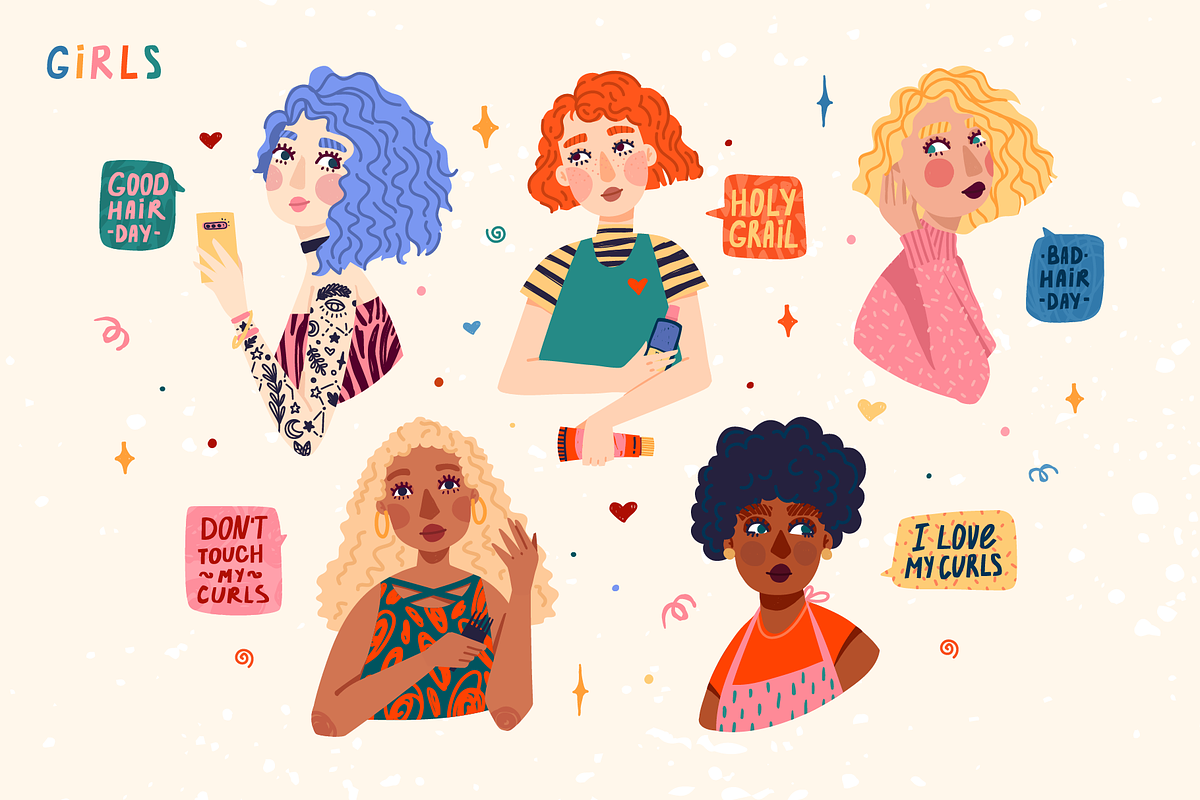 Curly Girl Method illustrations, an Illustration by Uniyok (Photo 3 of 10)
