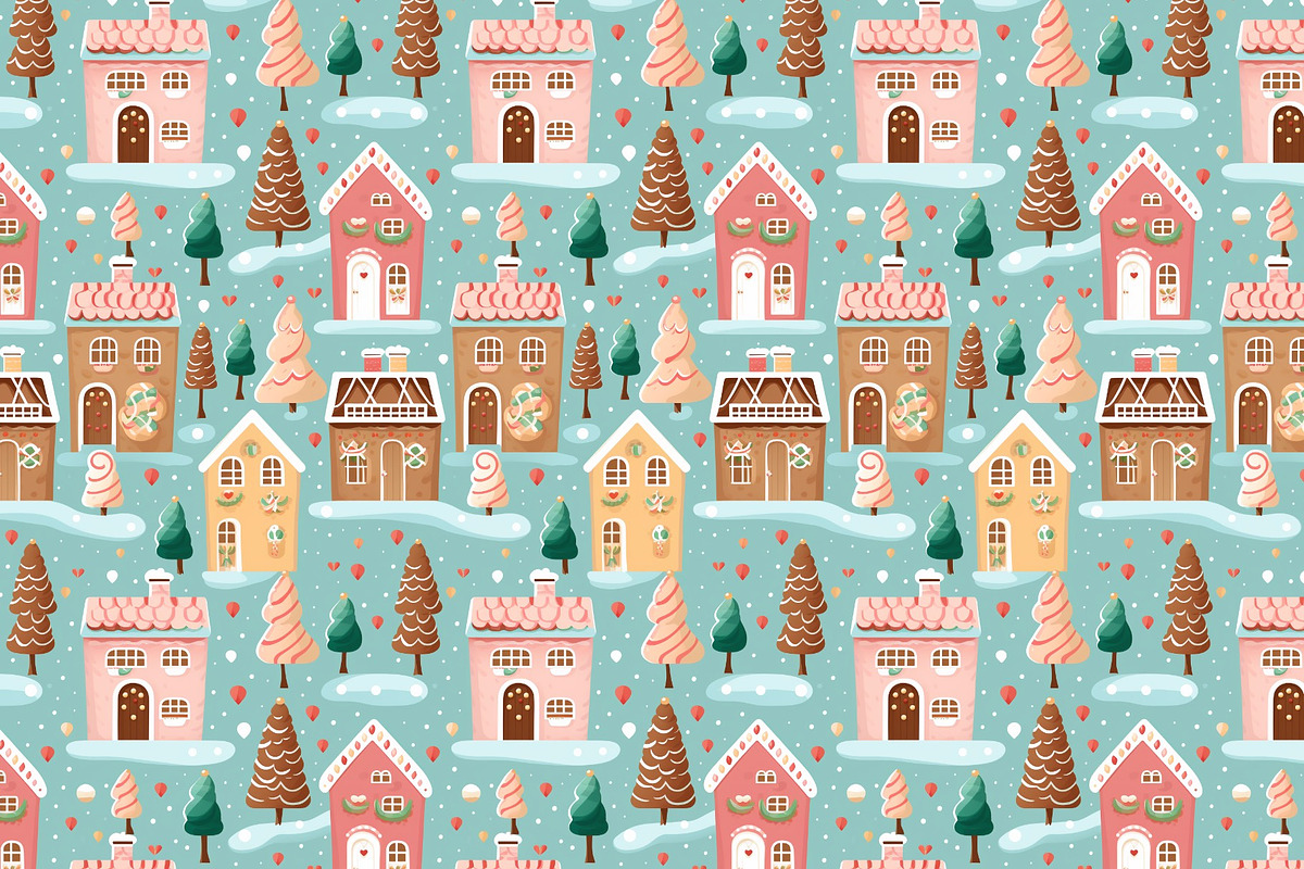 Gingerbread house pattern, a Pattern Graphic by AlexandraTret (Photo 2 of 3)
