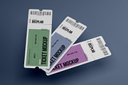 Tickets Mockup Set - 17 styles, a Print Template by Deeplab (Thumbnail 4 of 20)