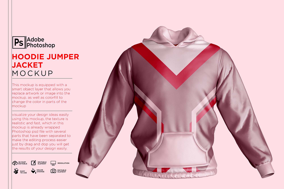 Hoodie Jumper Jacket Mockup, a Hoody Mockup by Nanggroe Scripting (Photo 1 of 9)