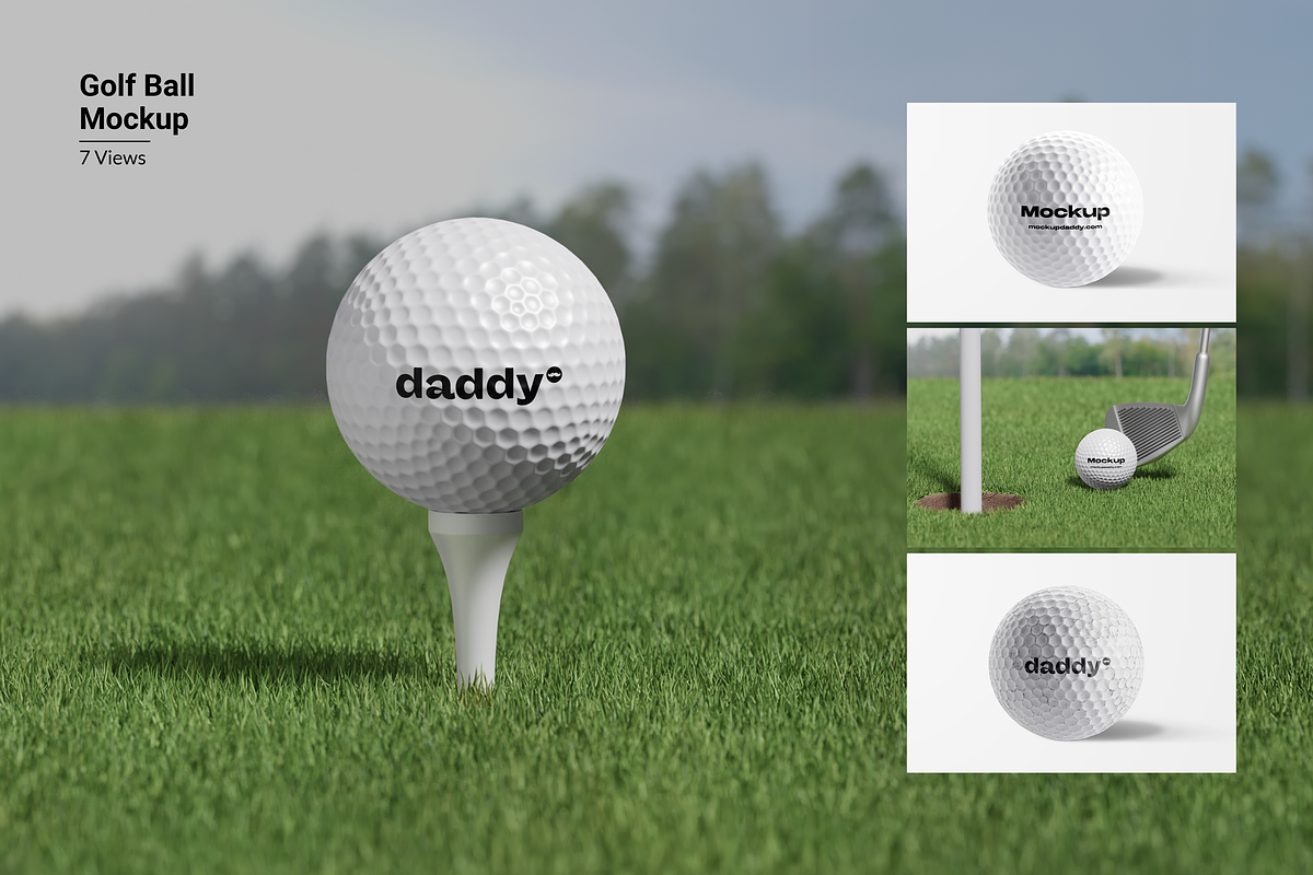 Golf Ball Mockup, a Product Mockup by Mockupdaddy (Photo 1 of 14)