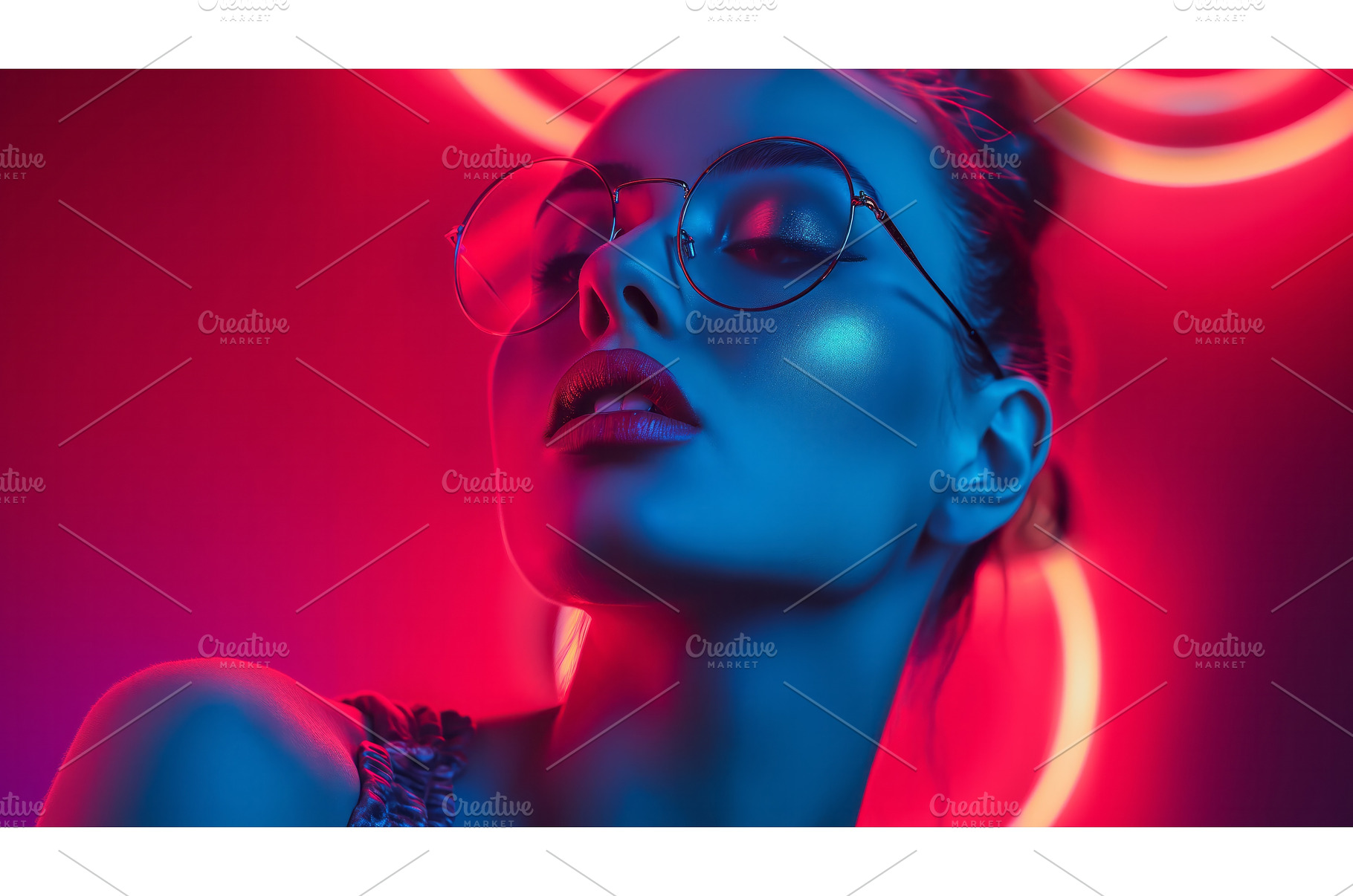 Woman With Glasses and Bra Poses for, a Beauty & Fashion Photo by CREATIVEDEF