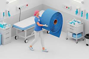 Nurse Carrying Giant Roll Bandage, a Health & Medical Photo by angellodeco