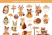 Fall animals and plants clipart, a Seasonal Illustration by JulzaArt (Thumbnail 2 of 8)