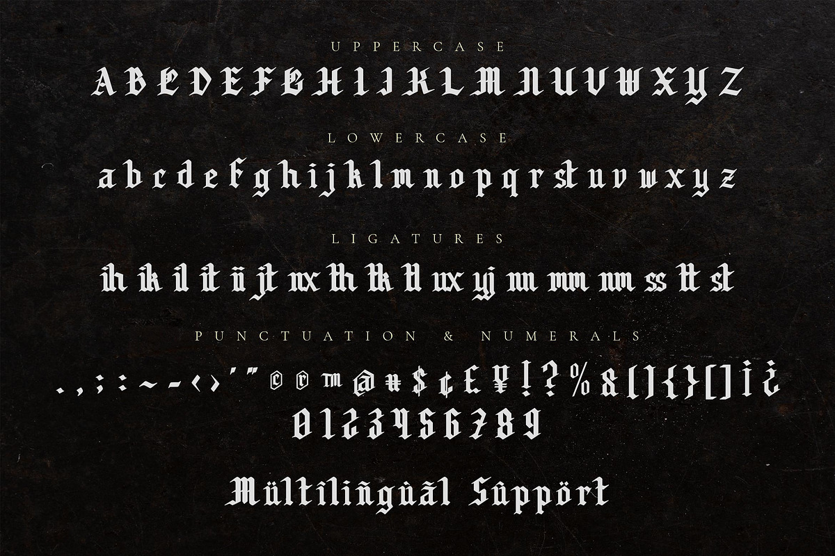 Corogh Gorge - Blackletter Font, a Blackletter Font by Krakenbox Studio (Photo 10 of 12)