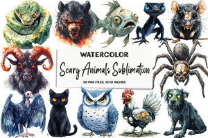 Scary Animals Sublimation, an Illustration by DreamArtGraphic