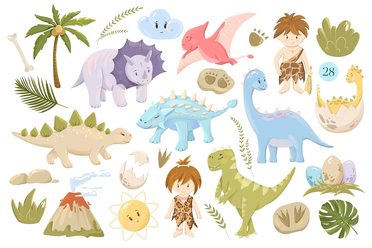 Dinosaurs clipart + Dino Alphabet, an Animal Illustration by ArtGiftsStudio (Photo 3 of 6)