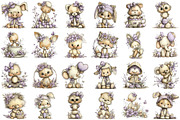 Whimsical Easter Animal Clipart, an Illustration by designcity5 (Thumbnail 2 of 5)