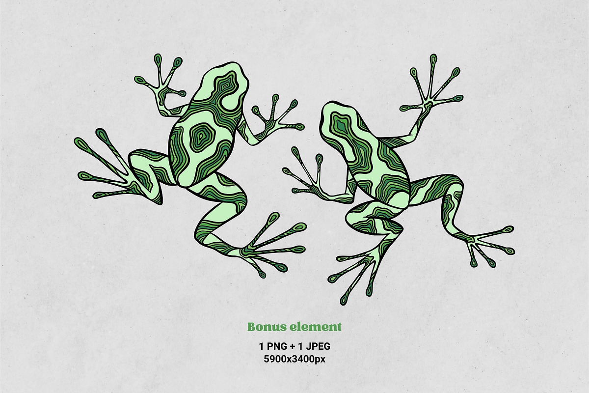 Magic Frogs Line Art Patterns, a Pattern Graphic by ilonitta (Photo 10 of 13)