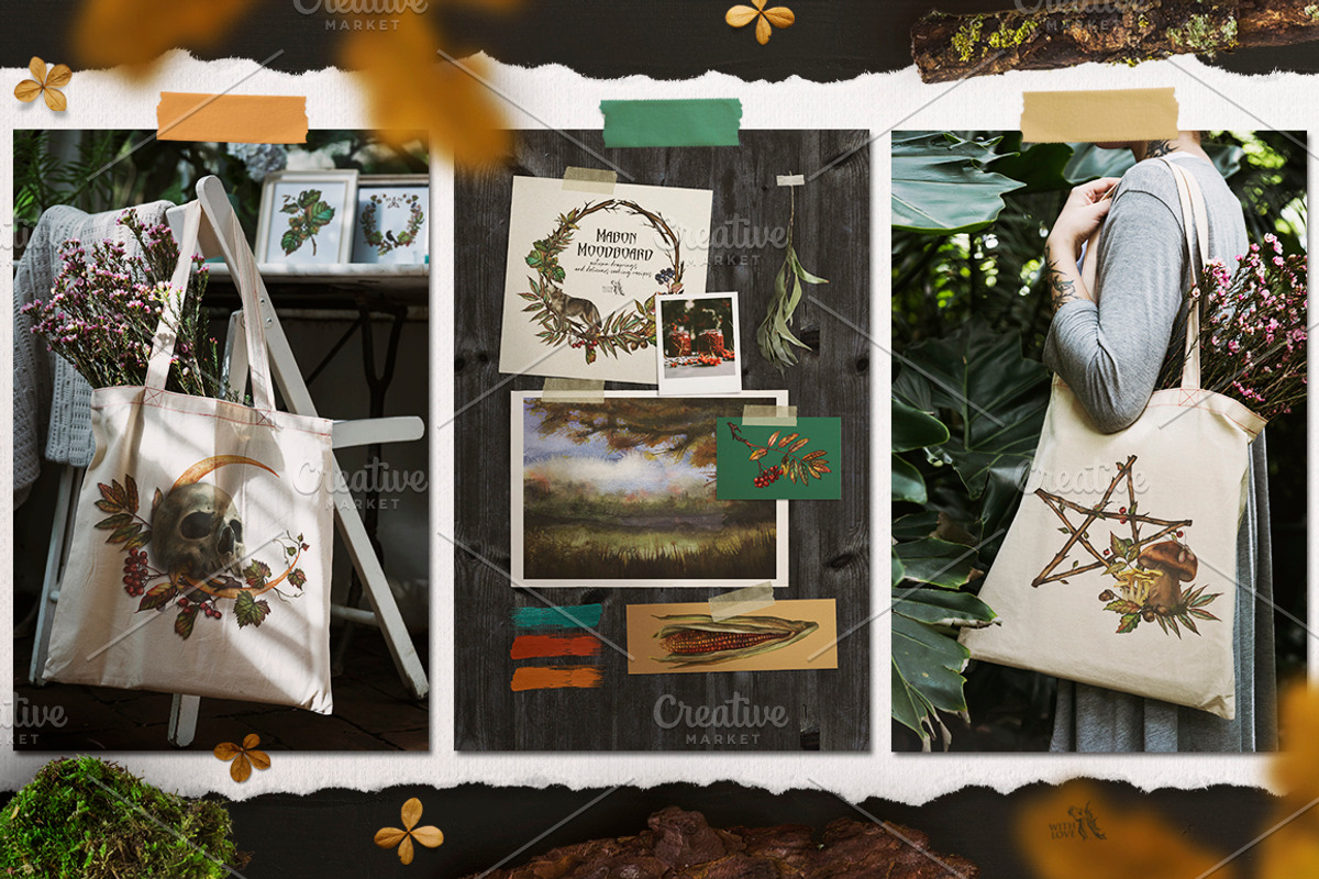 Mabon Celtic Autumn Watercolor Set, an Illustration by Fluffy Unicorn (Photo 3 of 11)
