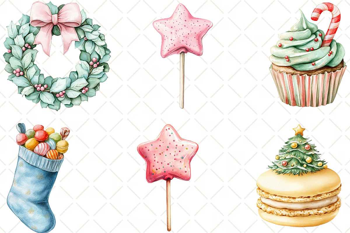 Pastel Christmas Cookies Candy, an Illustration by Black Bird Studio (Photo 2 of 6)