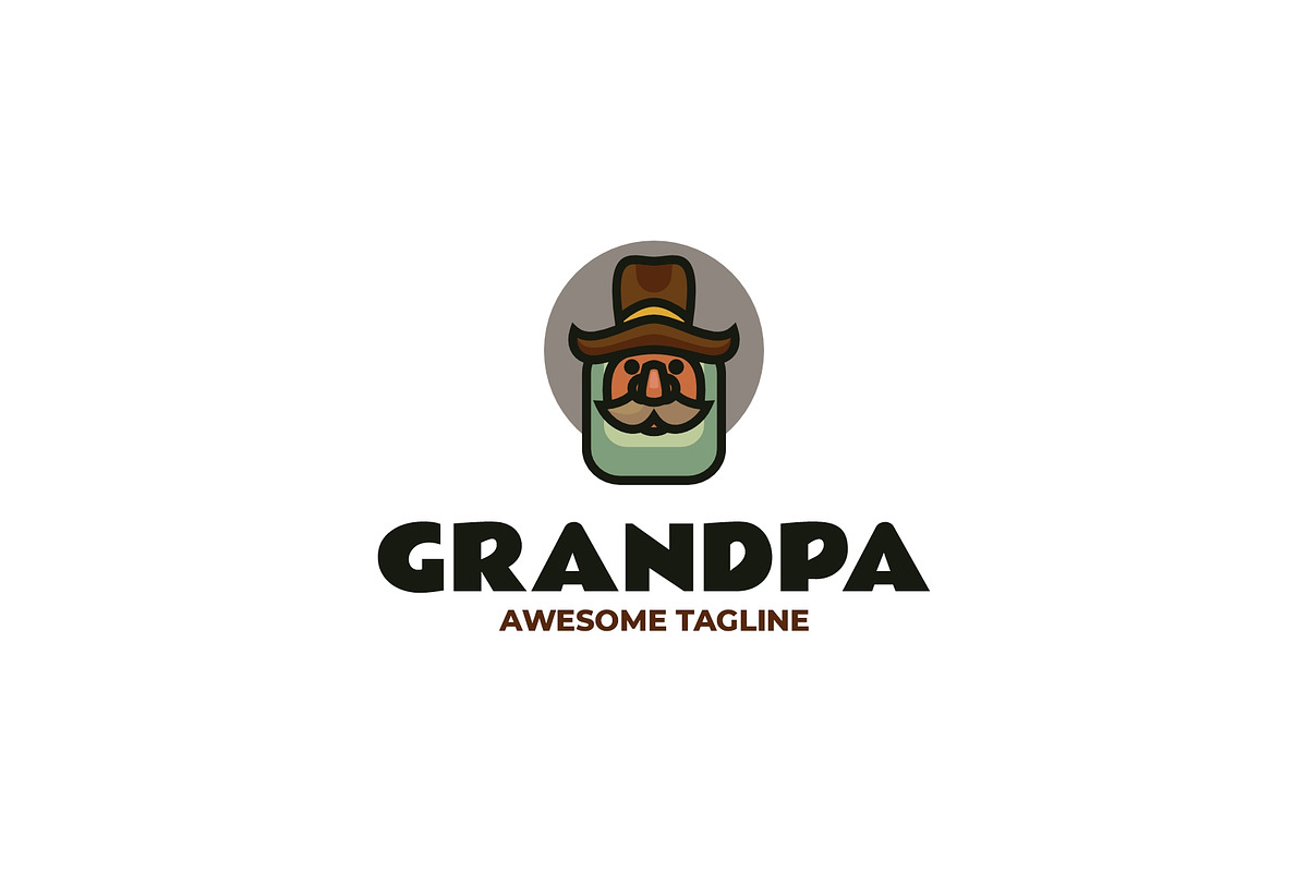 Grandpa Simple Mascot Logo, a Branding & Logo Template by Artnivora.Std