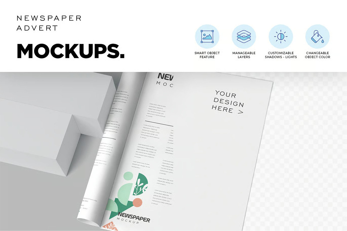 Newspaper Advert Mockups, an Advertising Mockup by megostudi0 (Photo 3 of 8)