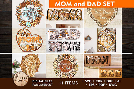 Mom and Dad Set Multilayer Templates