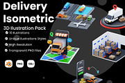 Delivery Isometric 3D Illustrations, an Illustration by novia99design (Thumbnail 1 of 4)
