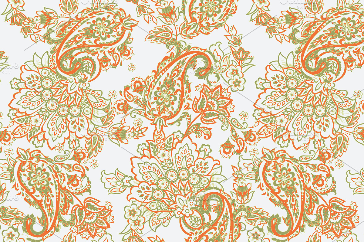 Floral Paisley pattern for fabric, a Background Graphic by antalogiya (Photo 4 of 4)