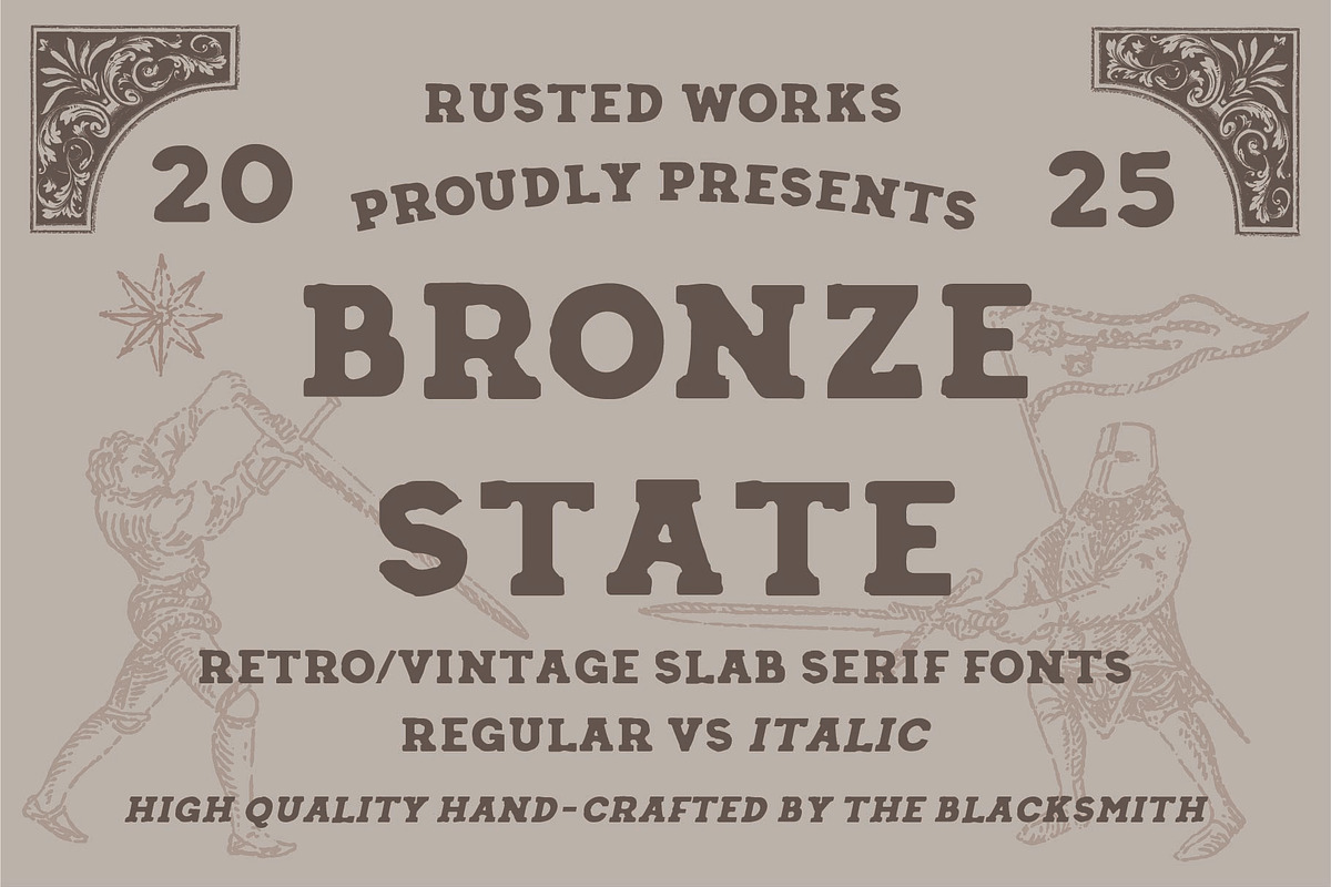 Bronze State - Slab Serif, a Slab Serif Font by Rusted Works (Photo 1 of 6)