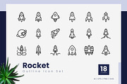Rocket Outline Icons, an Outline Icon by Zeer Graphic (Thumbnail 2 of 2)