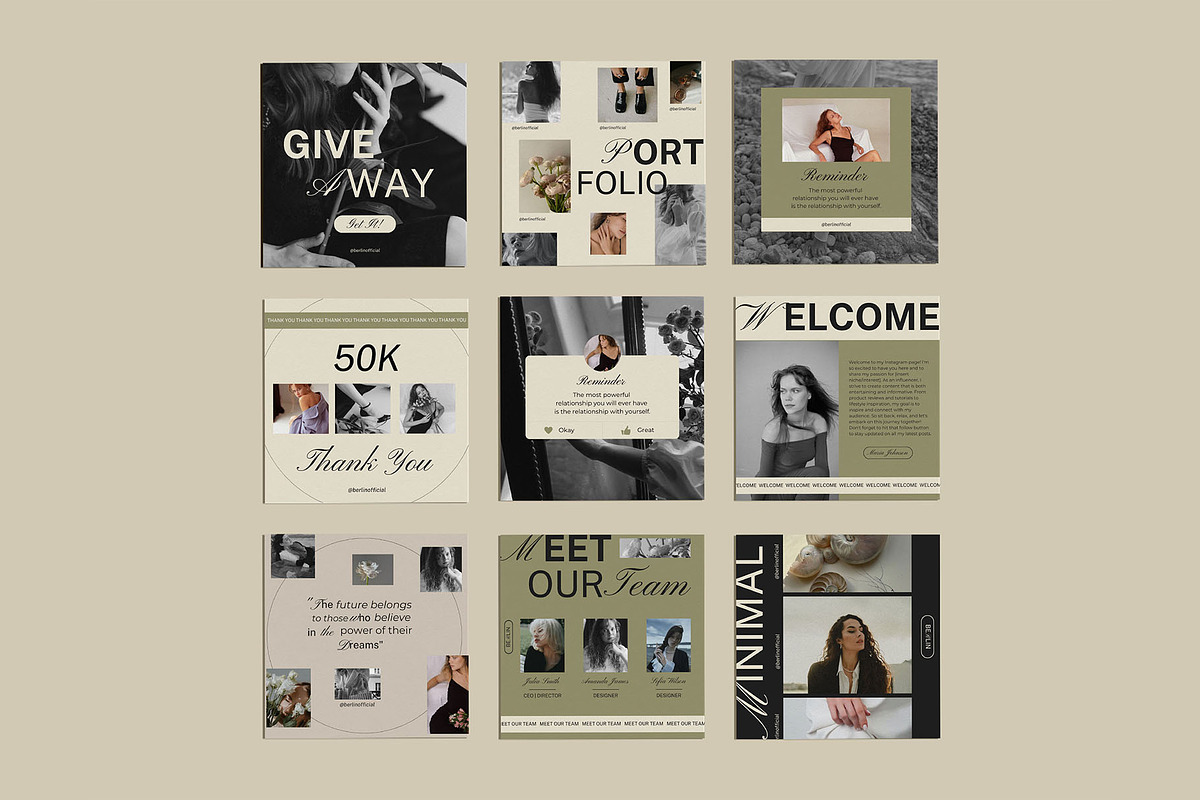 Berlin Social Media Canva Templates, a Social Media Template by Amaré Creative (Photo 2 of 13)