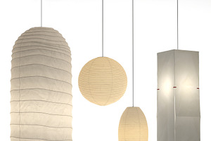 Akari Paper Japan Lantern Collection, a Furniture 3D Model by NOMODOL