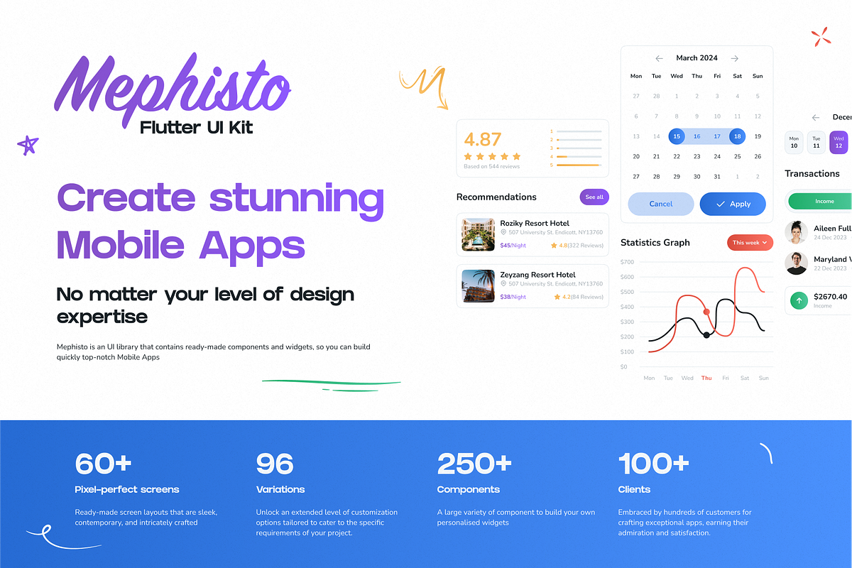 Mephisto: All-In-One Flutter UI Kit, an UI Kit Template by A7ALABS (Photo 1 of 2)