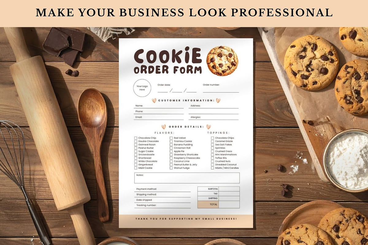 Cookie Order Form Editable Template, a Stationery Template by Anna Design Studio (Photo 7 of 7)