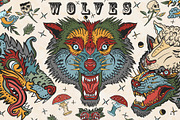 Wolves old school tattoo, a Graphic by intueri (Thumbnail 1 of 7)