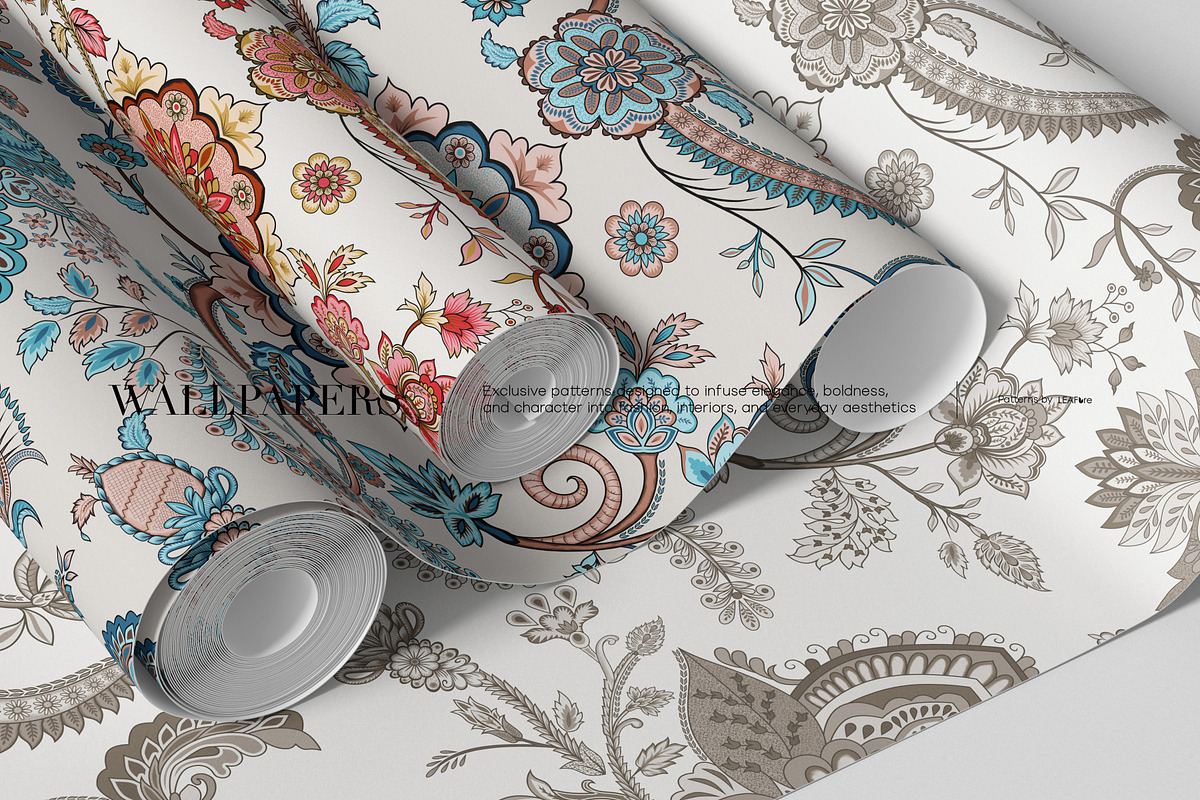 Persian Azure Traditional Patterns, a Pattern Graphic by LEAFure