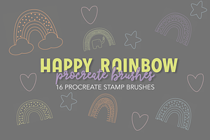 Rainbow Stamp Brushes for Procreate