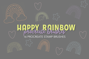 Rainbow Stamp Brushes For Procreate