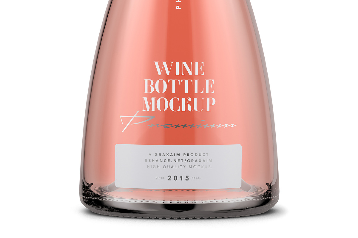 Bottle Mockup - Rose Wine, a Product Mockup by Graxaim Mock-up (Photo 2 of 7)
