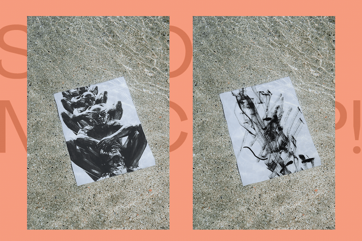 A4 POSTER MOCKUP UNDER THE WATER, a Print Template by Le Studio Mockup (Photo 4 of 5)