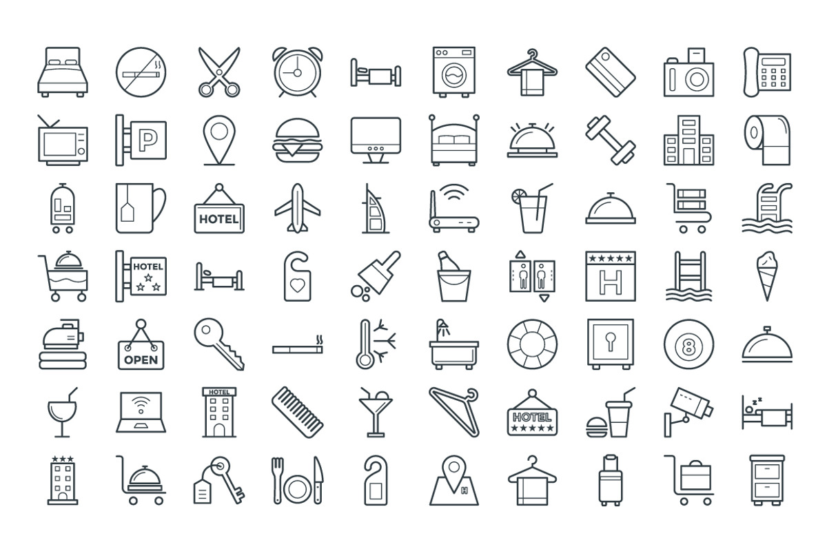 125+ Hotel and Restaurant Icons, an Outline Icon by Vectors Market (Photo 2 of 3)