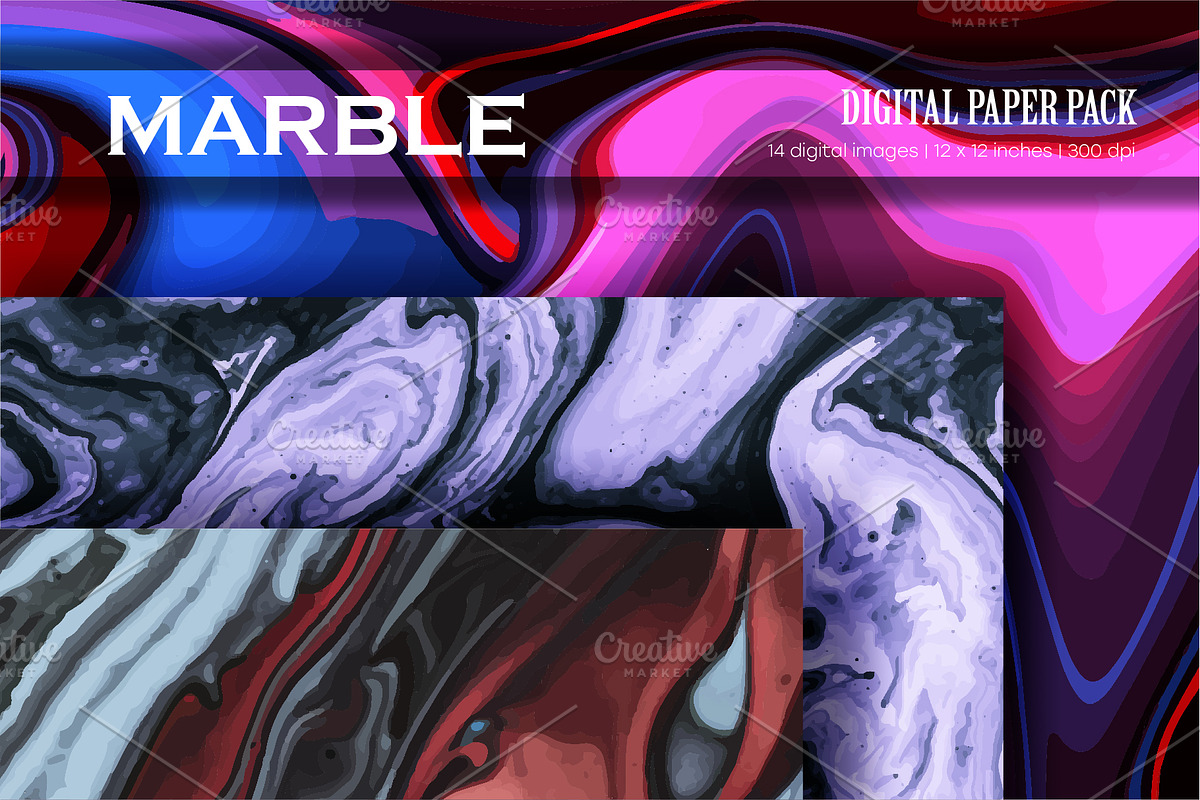 Marble Background Digital Paper 04., a Pattern Graphic by KENO Mascots (Photo 2 of 3)