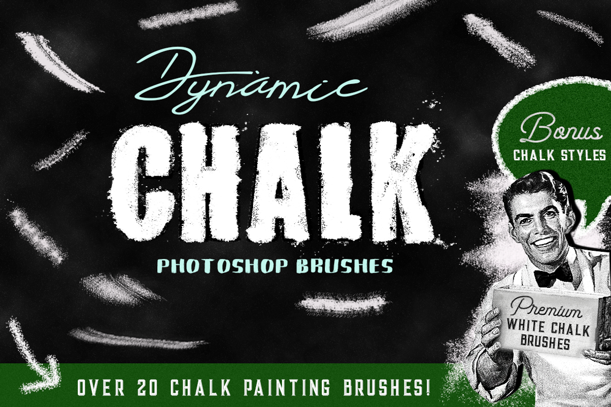 Photoshop brushes chalk & Styles, a Brush Add-On by Photohacklovers (Photo 2 of 9)