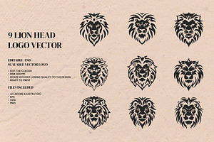 Lion Logo Bundle Vector, a Branding & Logo Template by Zero_std