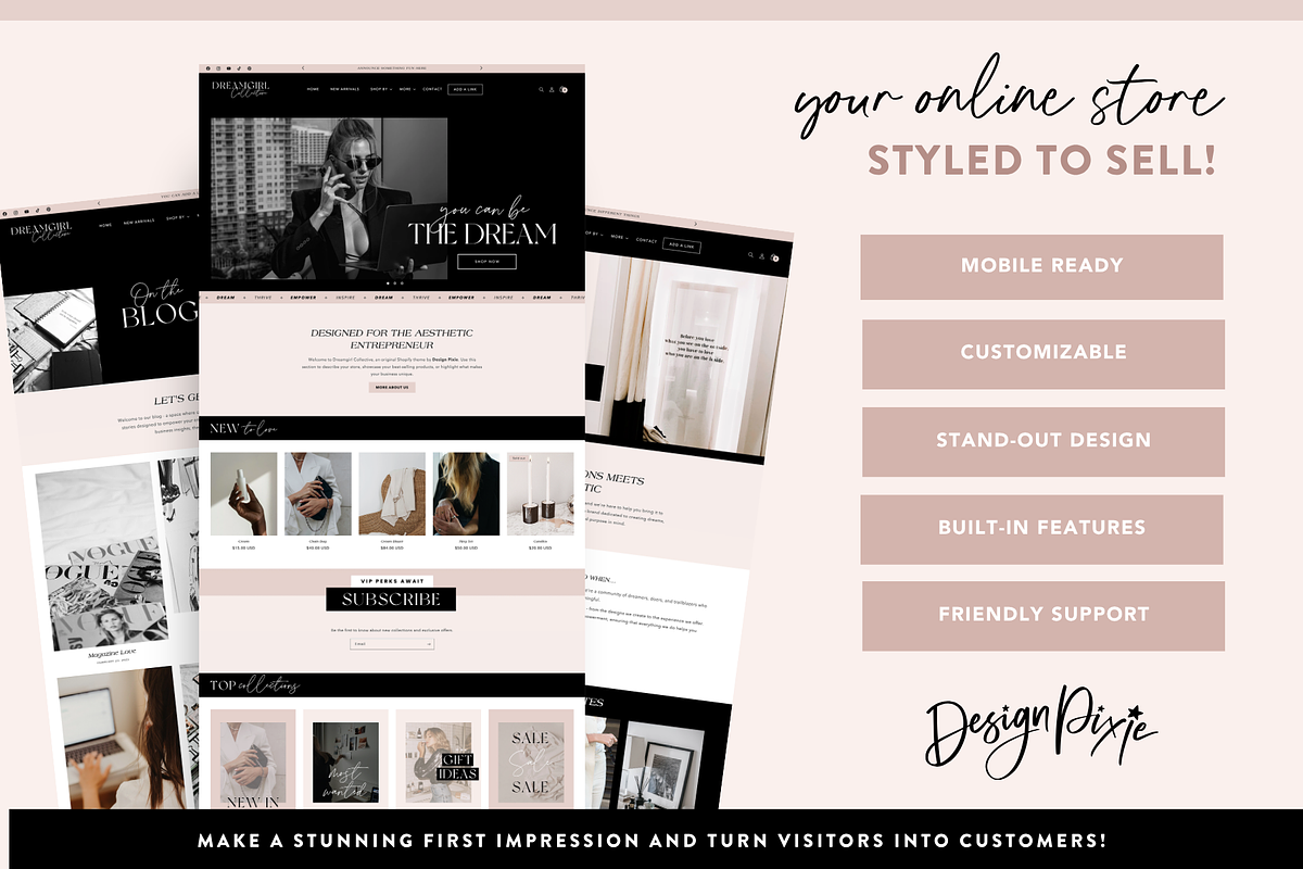 Luxe Black Shopify Theme | Aesthetic, a Shopify Template by Design Pixie (Photo 3 of 11)