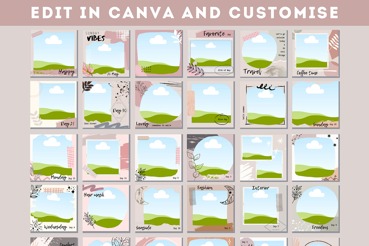 Canva Instagram Templates, a Social Media Template by NViolet (Photo 3 of 5)