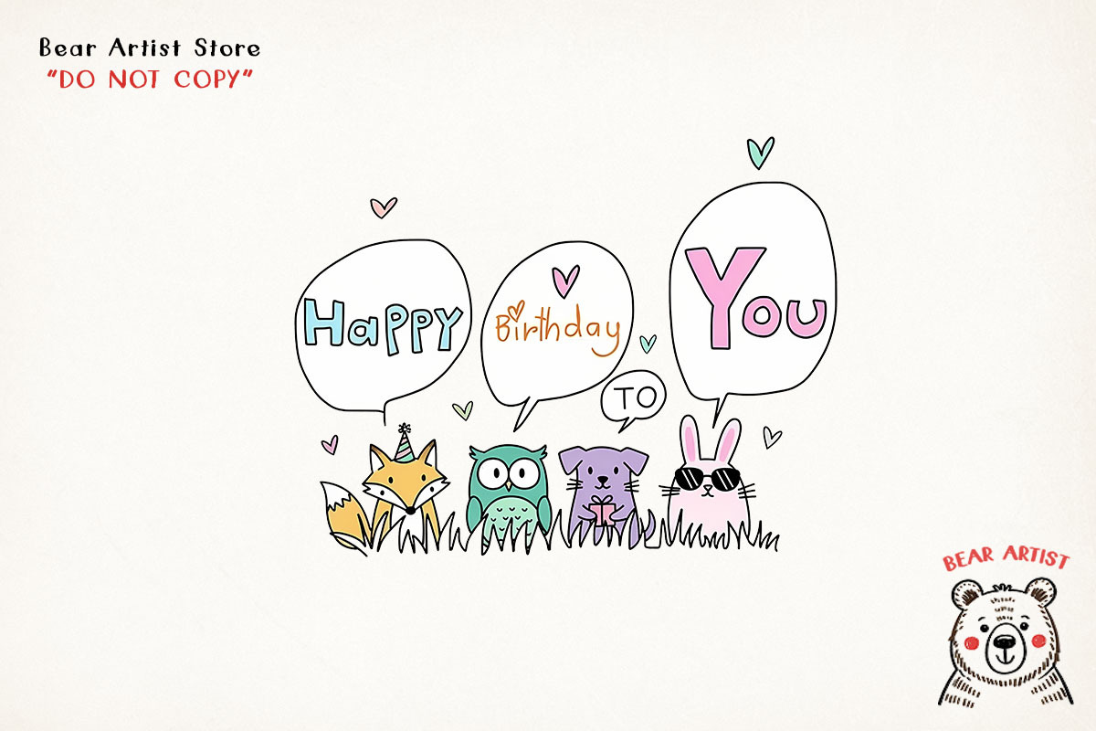 Cat and Animals Funny Birthday PNG, a Graphic by GlitterCraft (Photo 86 of 101)